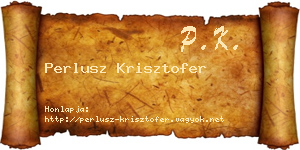 Perlusz Krisztofer névjegykártya